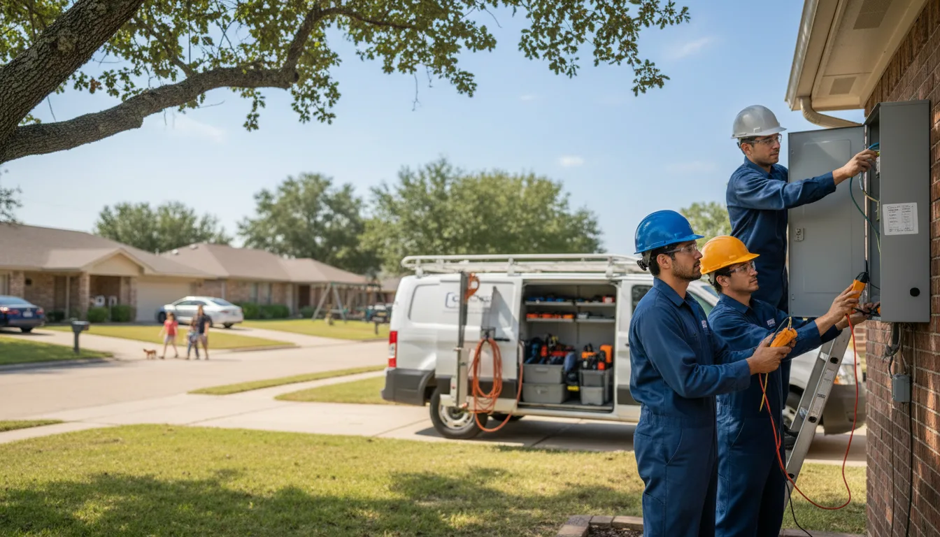 Certified electrician providing emergency electrical services in Newark, TX
